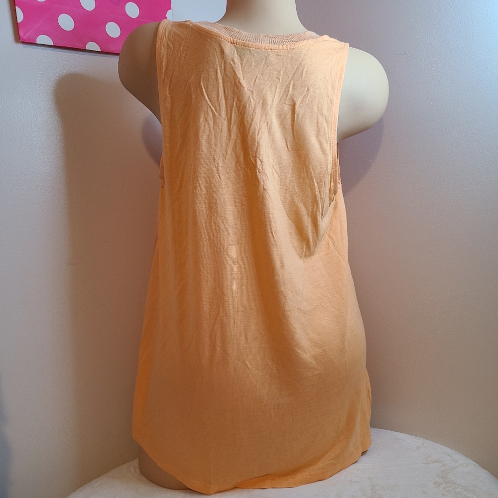 LOFT Peach Satin Front Sleeveless Top Size M - NWT - Picture 3 of 6